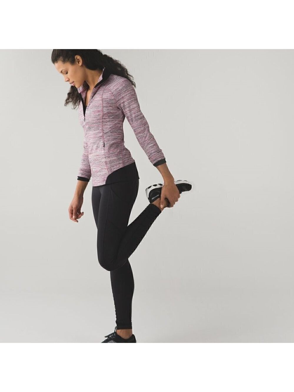 LULULEMON Runderful 1/2 Zip Space Dye Berry Size 4